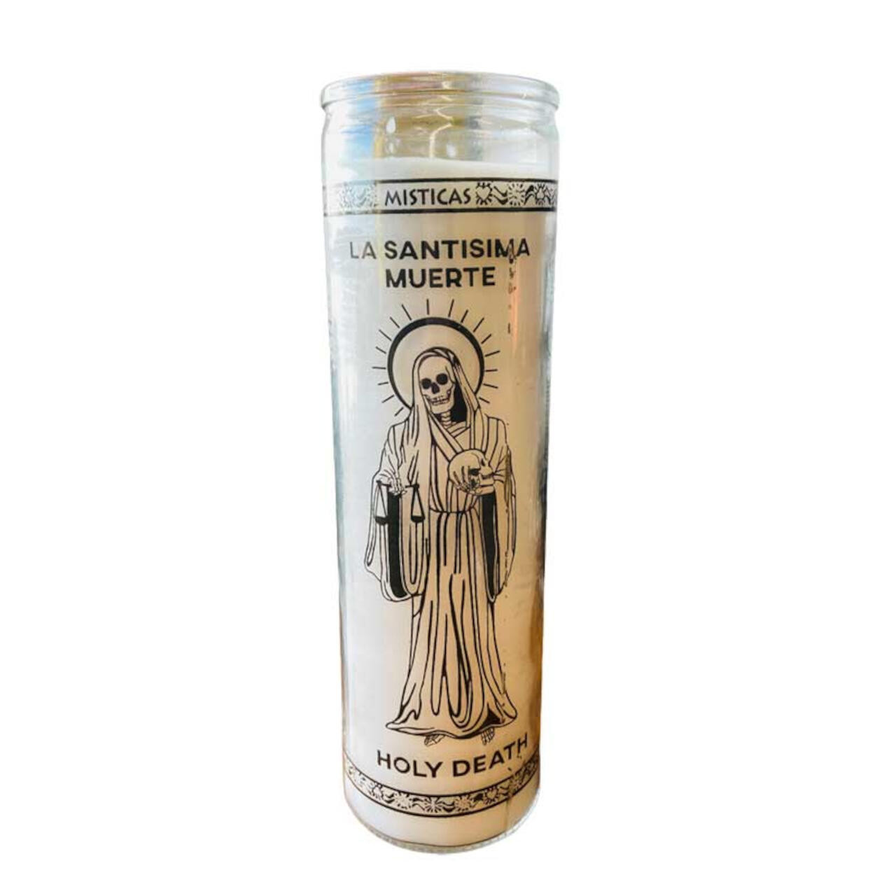 White Holy Death Candle 10"