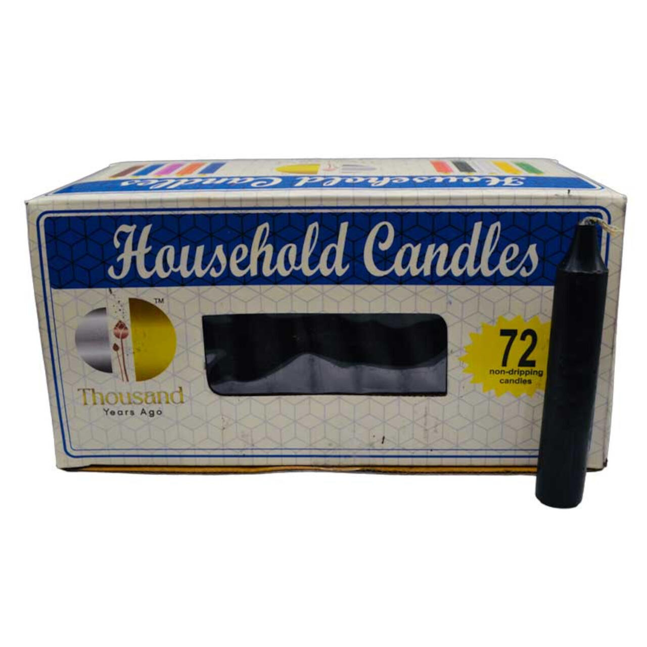 Black 4" Household Candles (Set Of 72)