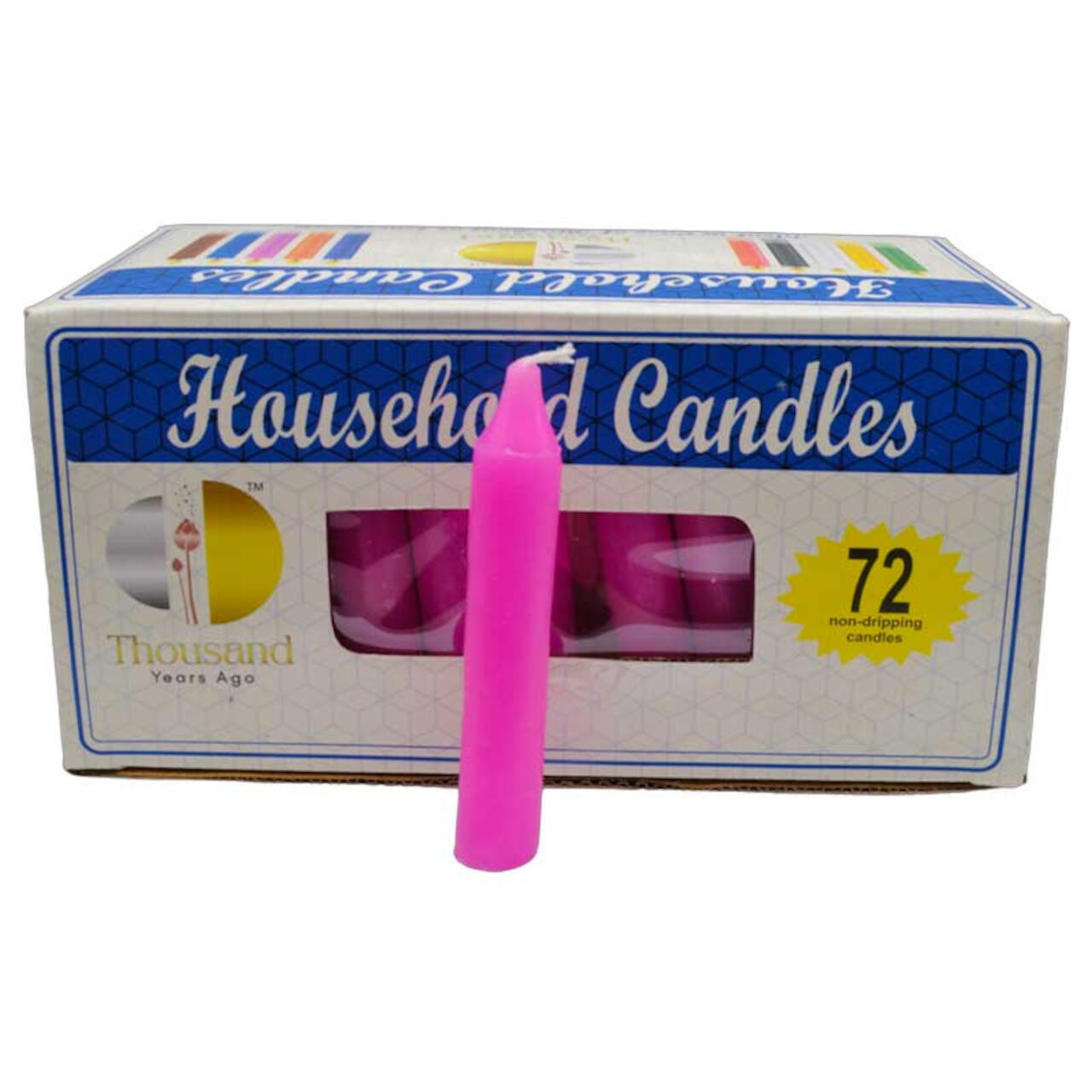 Pink 4" Household Candles (Set Of 72)