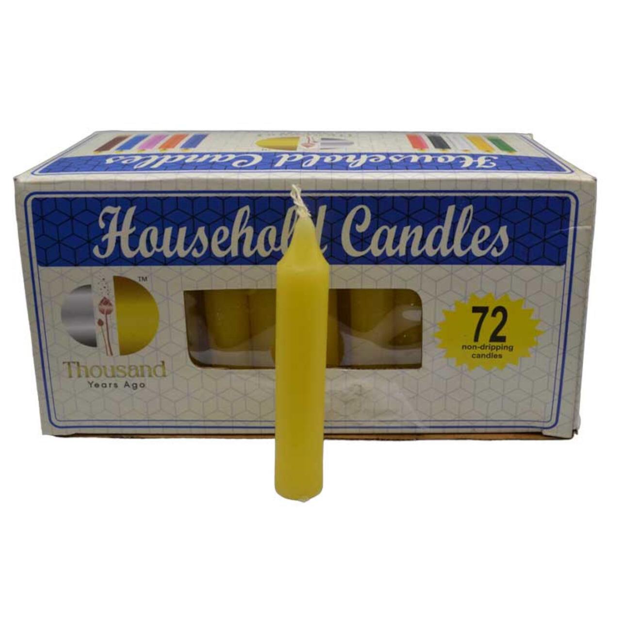Yellow 4" Household Candles (Set Of 72)