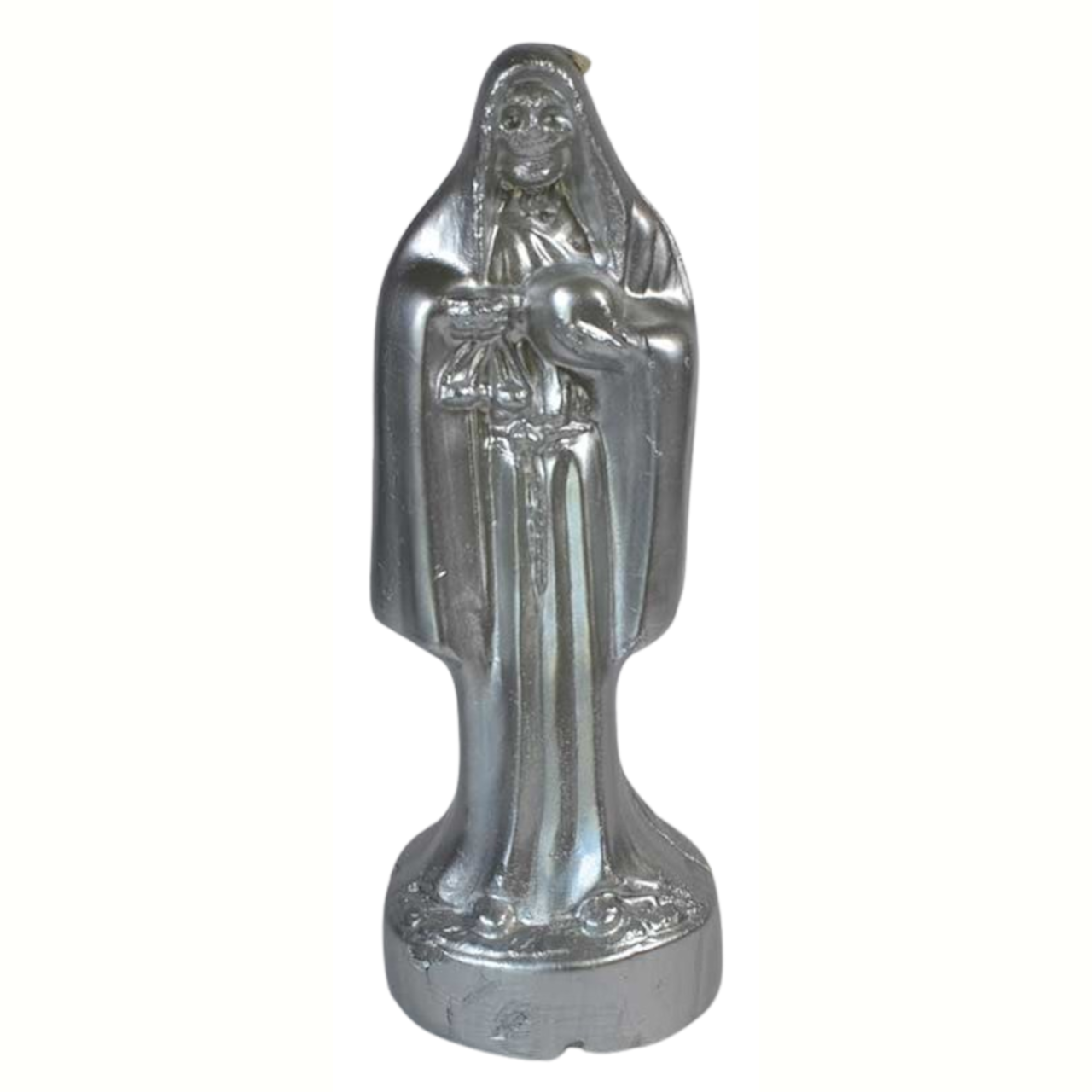 Silver Holy Death Candle 10"