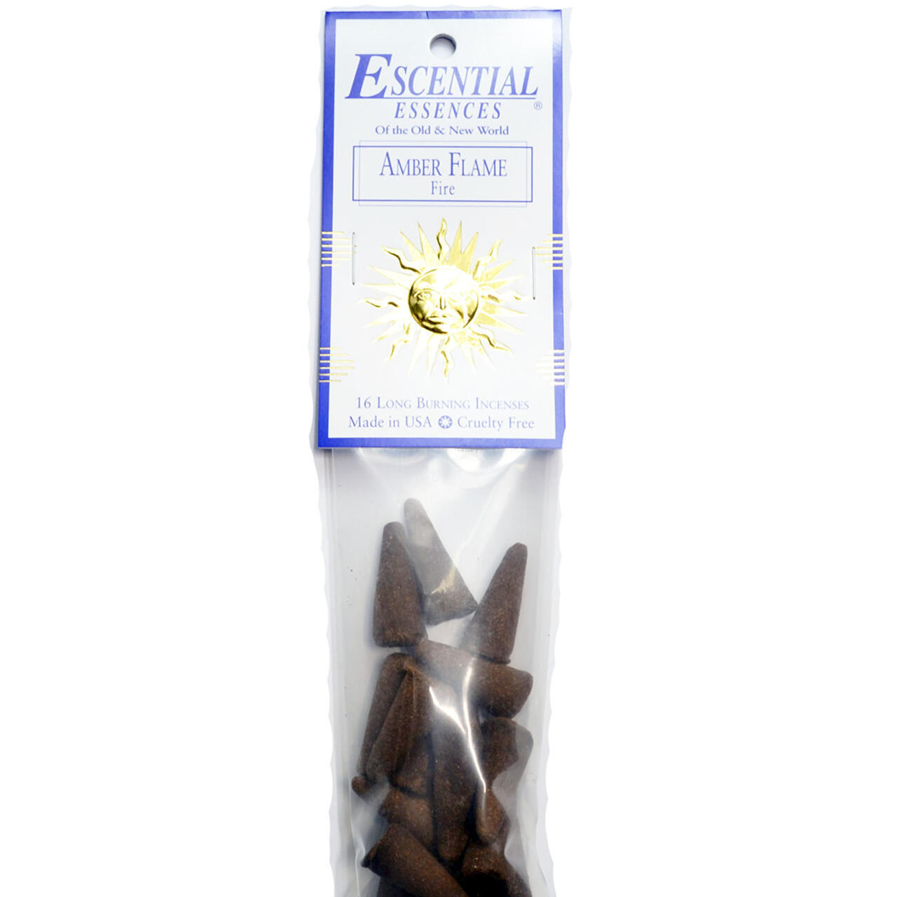 Amber Flame Escential Essences Incense Cones 16/Pk