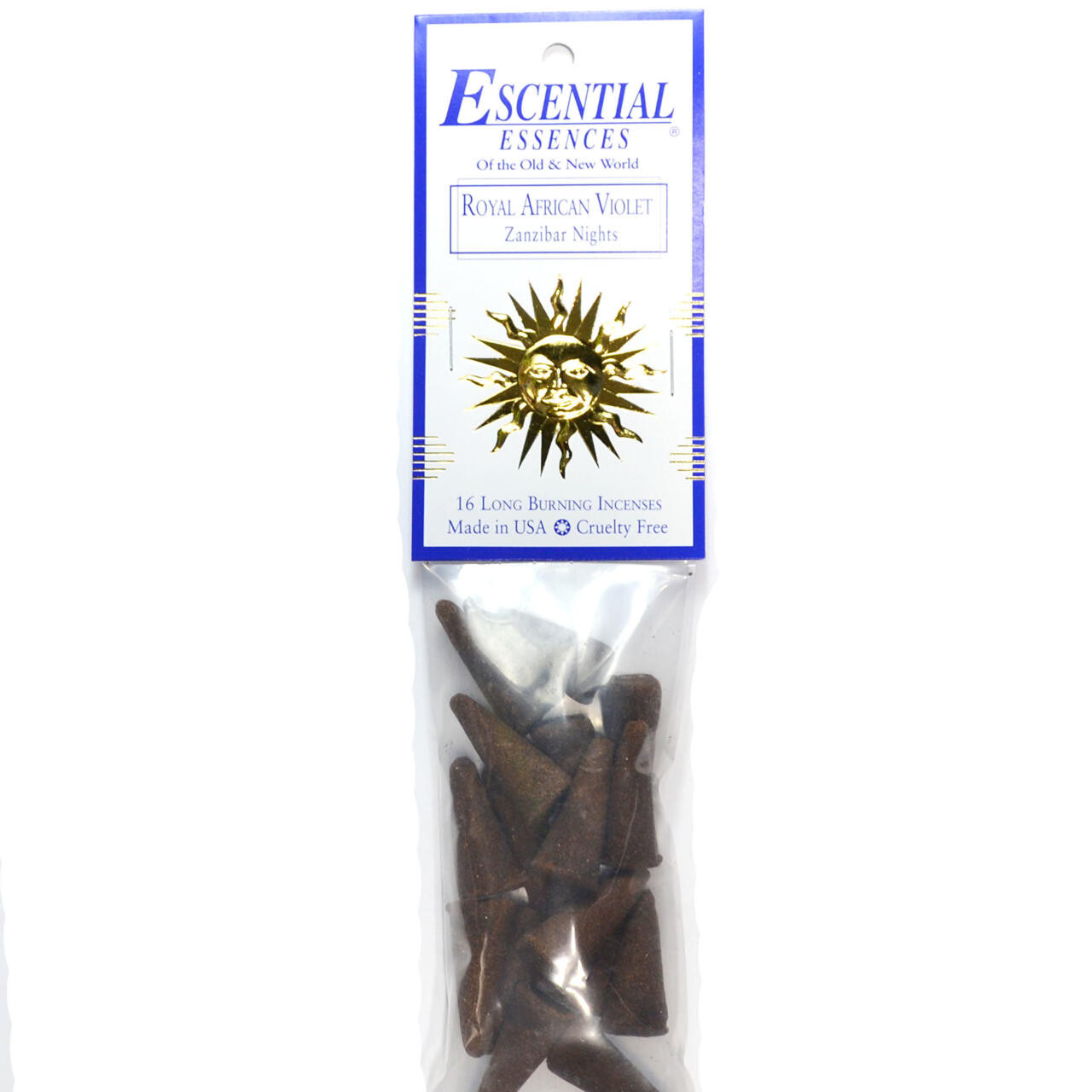 Royal African Violet Escential Essences Incense Cones 16/Pk