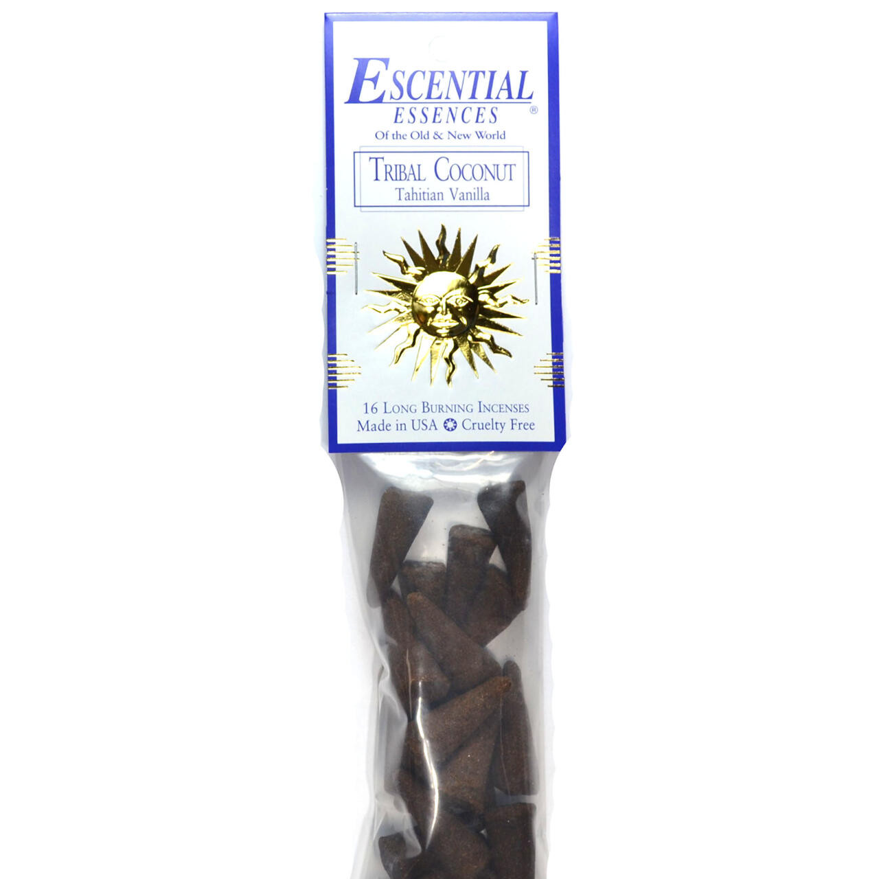 Tribal Coconut Escential Essences Incense Cones 16/Pk