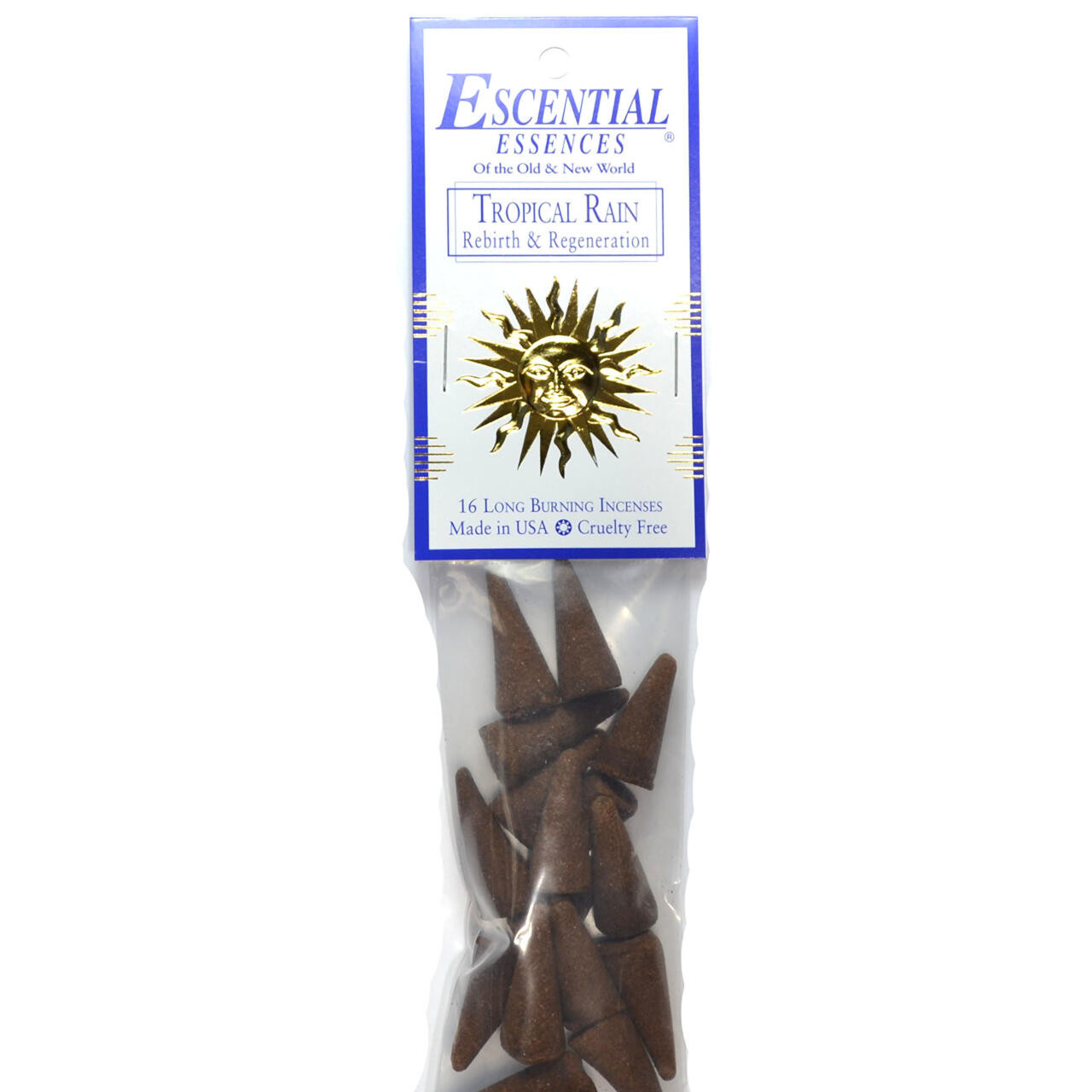 Tropical Rain Escential Essences Incense Cones 16/Pk