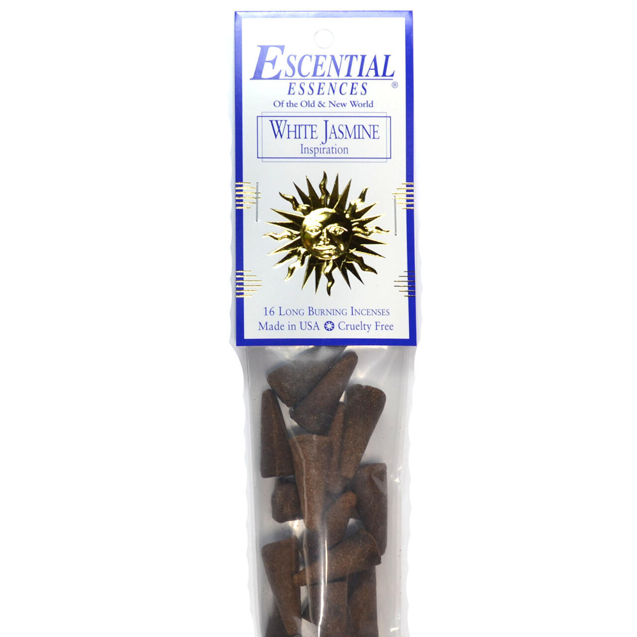 White Jasmine Escential Essences Incense Cones 16/Pk