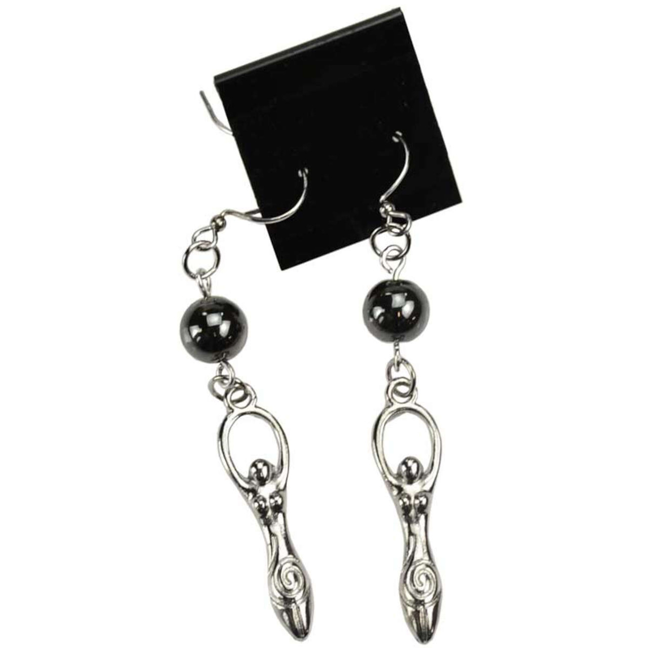 Hematite Goddess Earrings