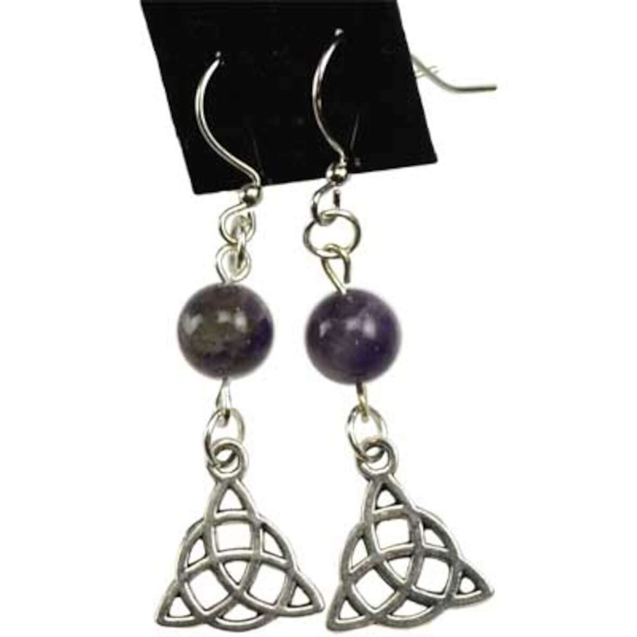 Amethyst Triquetra Earrings