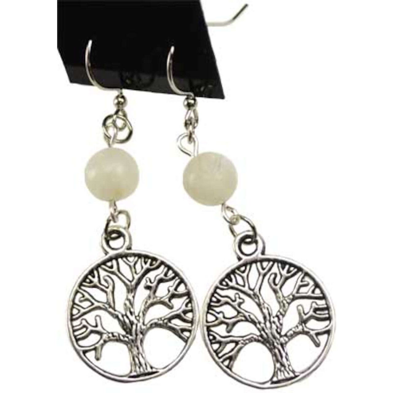 Moonstone Tree of Life Earrings