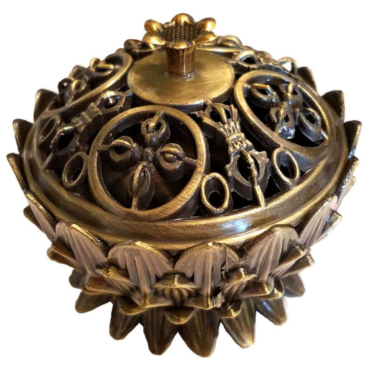 Lotus Incense Burner- Antique Bronze