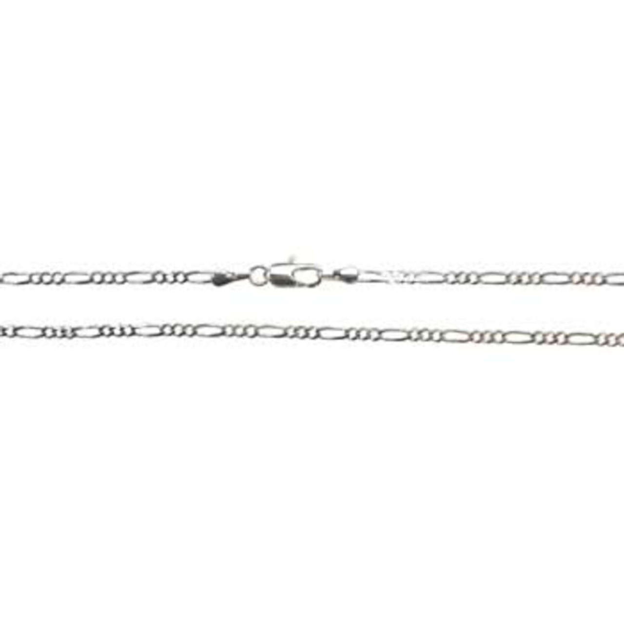 Silver Plated Brass Figaro Chain 20"