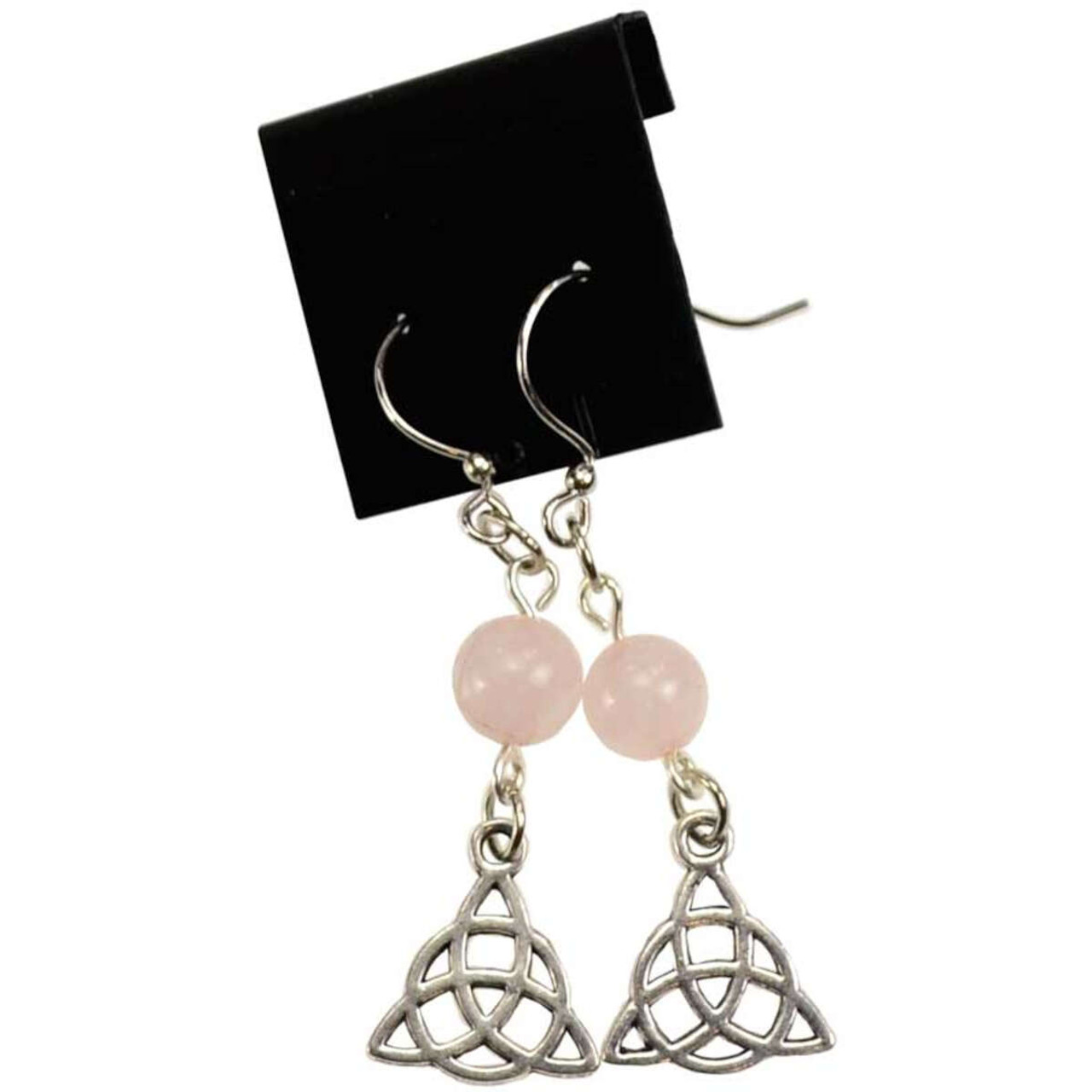 Rose Quartz Triquetra Earrings