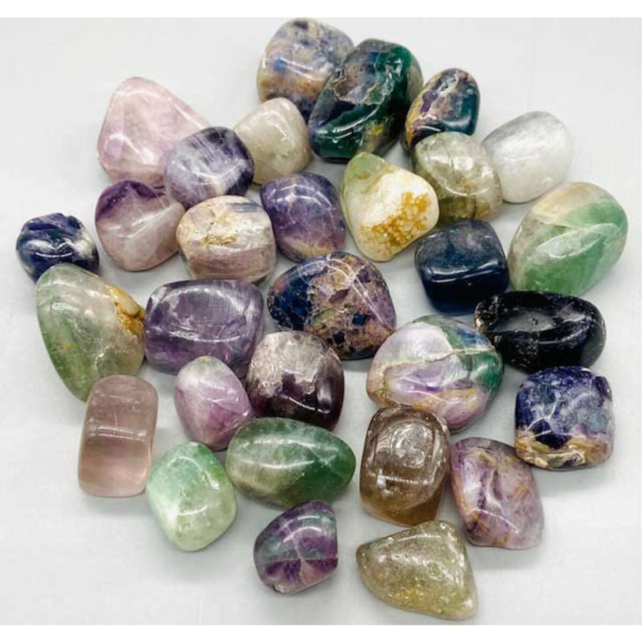 Fluorite Rainbow Tumbled Gemstones 1 lb.