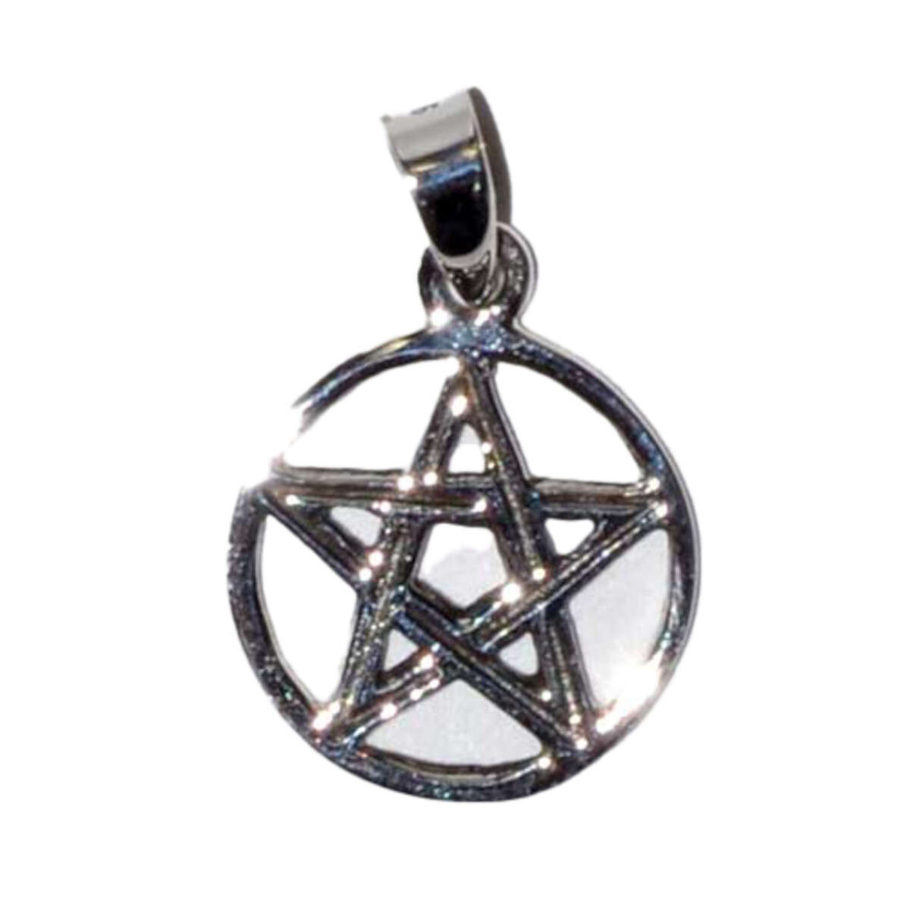 Pentagram Sterling Silver Pendant 1/2"