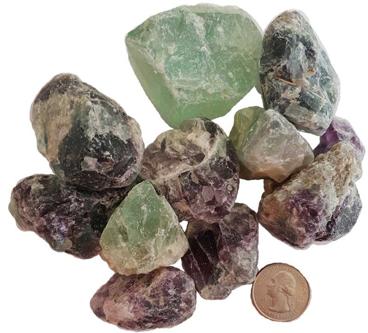 Fluorite Natural Gemstones 1/4 lb.