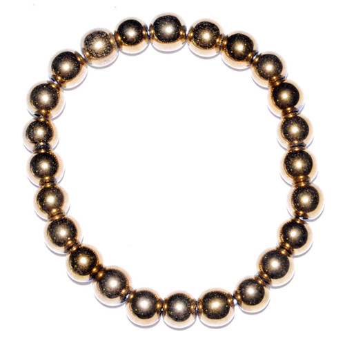 Gold plated Hematite Bracelet 8mm Gold plated Hematite Bracelet 8mm