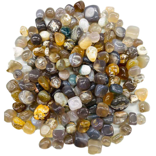 Agate, Grey Tumbled Chips 8-12 mm. 1 Lb. Agate, Grey Tumbled Chips 8-12 mm. 1 Lb.