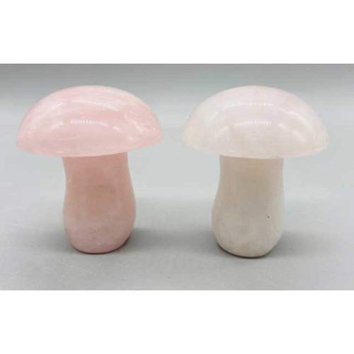 Mushroom Rose Quartz (Set Of 2) 1 3/4" Mushroom Rose Quartz (Set Of 2) 1 3/4"