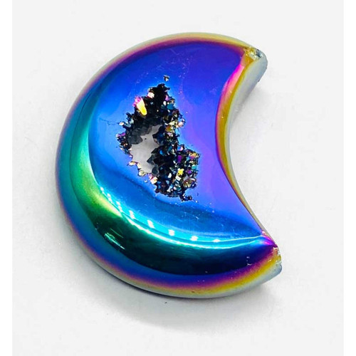 Moon Rainbow Druse Agate Geode 3" Moon Rainbow Druse Agate Geode 3"