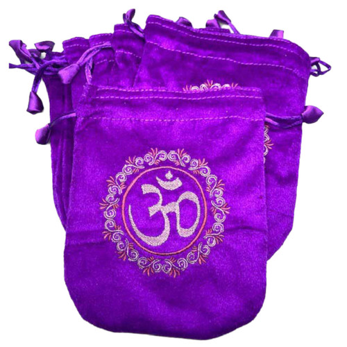 Om Black Velveteen Bag (Set Of 10) 6"X 8"