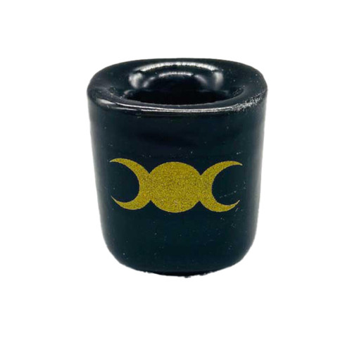 Triple Moon Black Ceramic Holder
