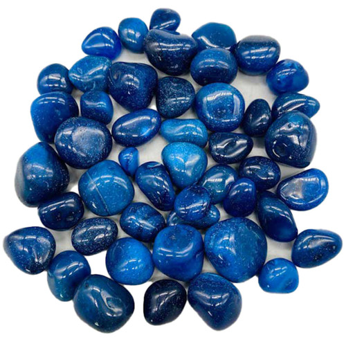 Onyx Blue Tumbled Gemstones Onyx Blue Tumbled Gemstones
