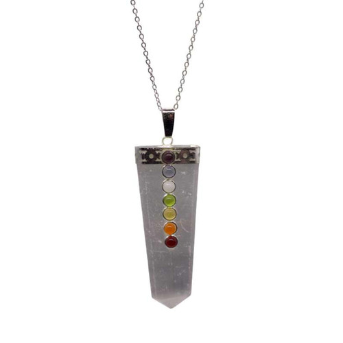 Selenite Chakra Necklace Selenite Chakra Necklace