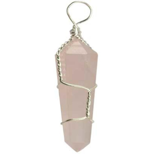 Wire Wrapped Rose Quartz Point (Set Of 5)