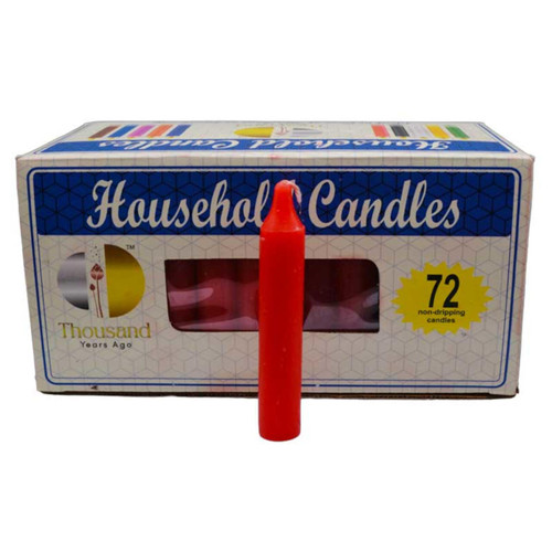 Red 4" Household Candles (Set Of 72)