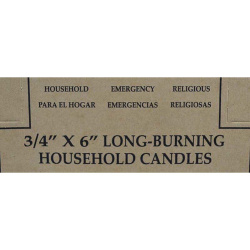 Orange 6" Household Candle Made in the USA (Set Of 36)