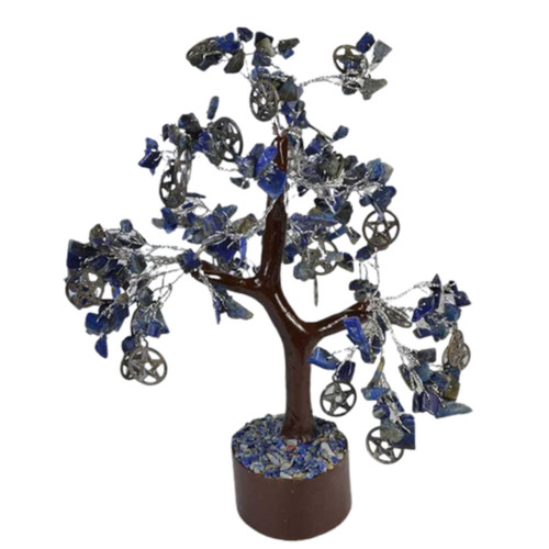Lapis w/ Pentacles Gemstone Tree (300 Beads)