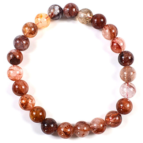 Fire Quartz, Himalayan Crystal Bracelet 8 mm