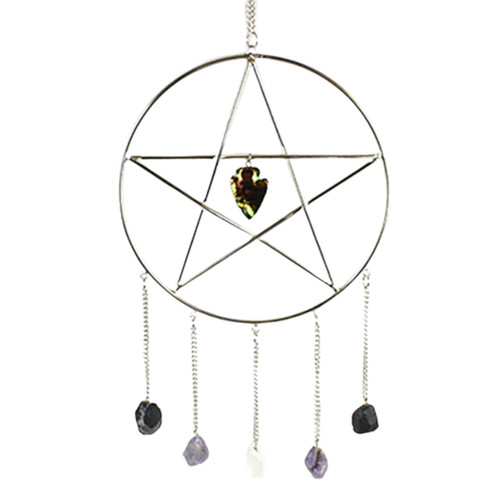 Pentagram With Stones Wall Hanging