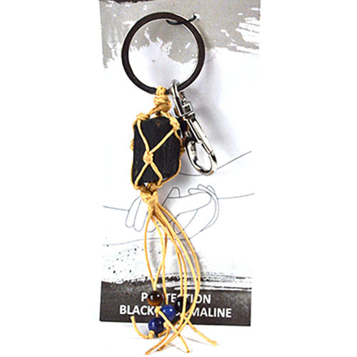Protection Black Tourmaline Keychain Protection Black Tourmaline Keychain
