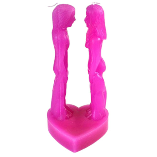 Pink Face To Face Candle 8"