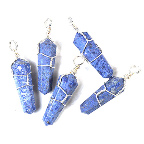 Dumortierite Wire Wrapped Point (Set Of 5) Dumortierite Wire Wrapped Point (Set Of 5)