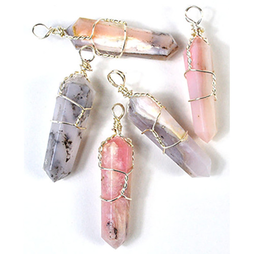 Pink Opal Wire Wrapped Point (Set Of 5)