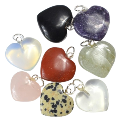 Heart Pendant Various Stones (Set Of 50)