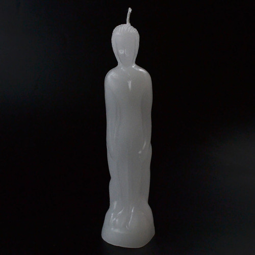 White Male Candle 8"