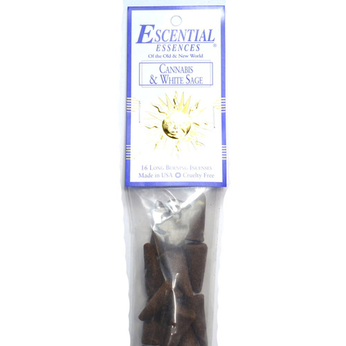 Cannabis & White Sage Escential Essences Incense Cones 16/Pk