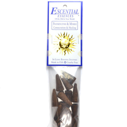 Frankincense & Myrrh Escential Essences Incense Cones 16/Pk