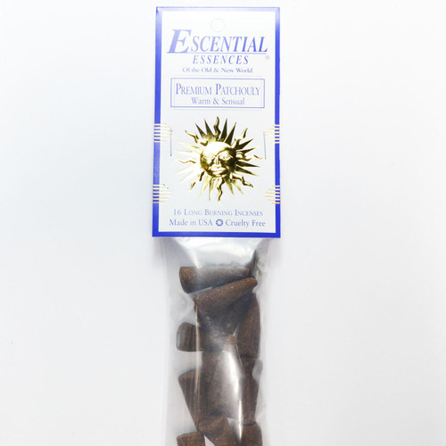 Premium Patchouly Escential Essences Incense Cones 16/Pk