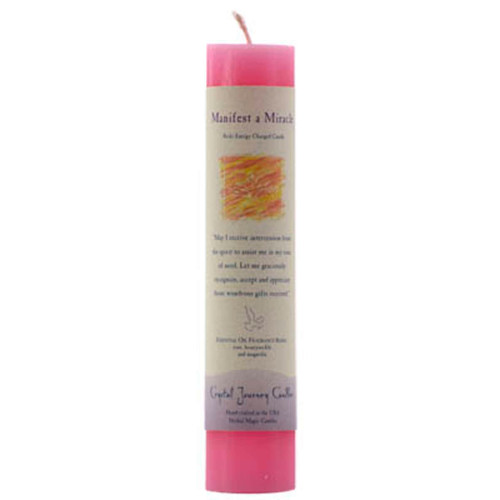 Manifest Miracle Reiki Charged Pillar Candle