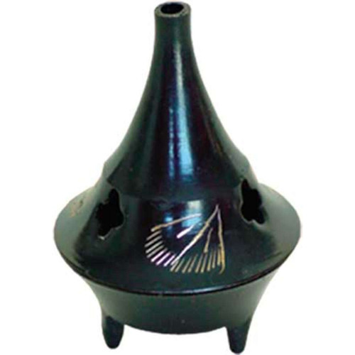 Black Brass Cone Incense Burner Ash Catcher 2 1/4" Black Brass Cone Incense Burner Ash Catcher 2 1/4"