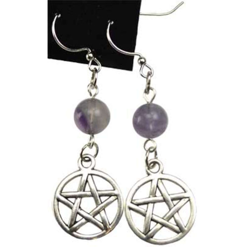 Fluorite Pentagram Earrings Fluorite Pentagram Earrings