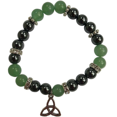 Green Aventurine/ Hematite Bracelet with Triquetra 8mm Green Aventurine/ Hematite Bracelet with Triquetra 8mm
