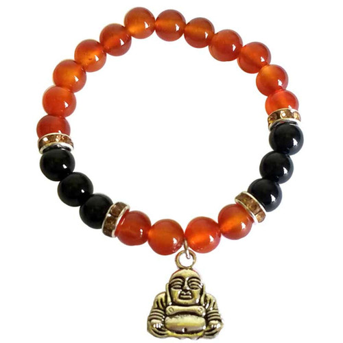Carnelian/ Black Onyx with Buddha Bracelet Carnelian/ Black Onyx with Buddha Bracelet