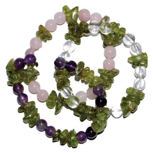 Peridot Faceted with assorted Gemstone Bracelet