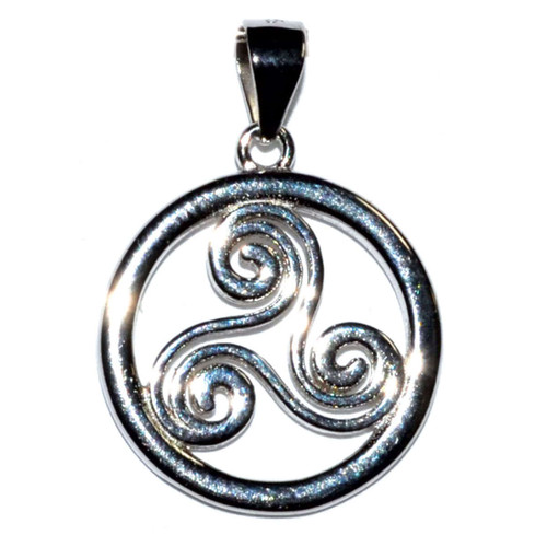 Trinity Spiral Sterling Silver Pendant 5/8"