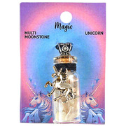 Moonstone Chips In Bottle With Unicorn Necklace